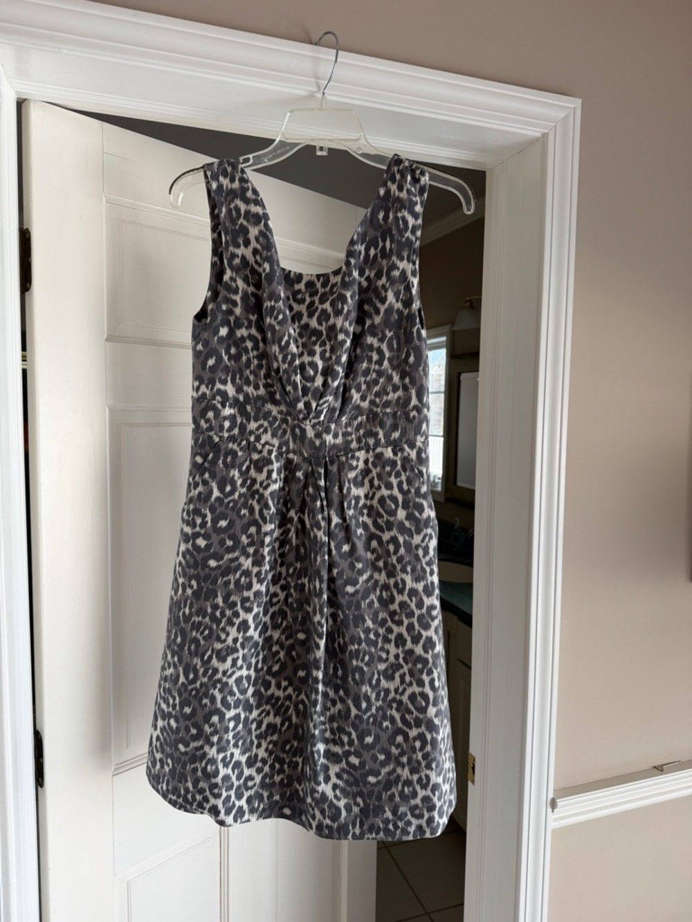 kate spade Gray and Cream Leopard Print Mini Dress